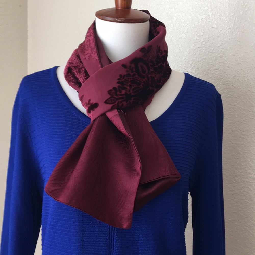 NWT Burgundy With Velvet Appliqué Design.